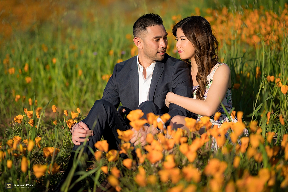 super bloom engagement at Walker Canyon