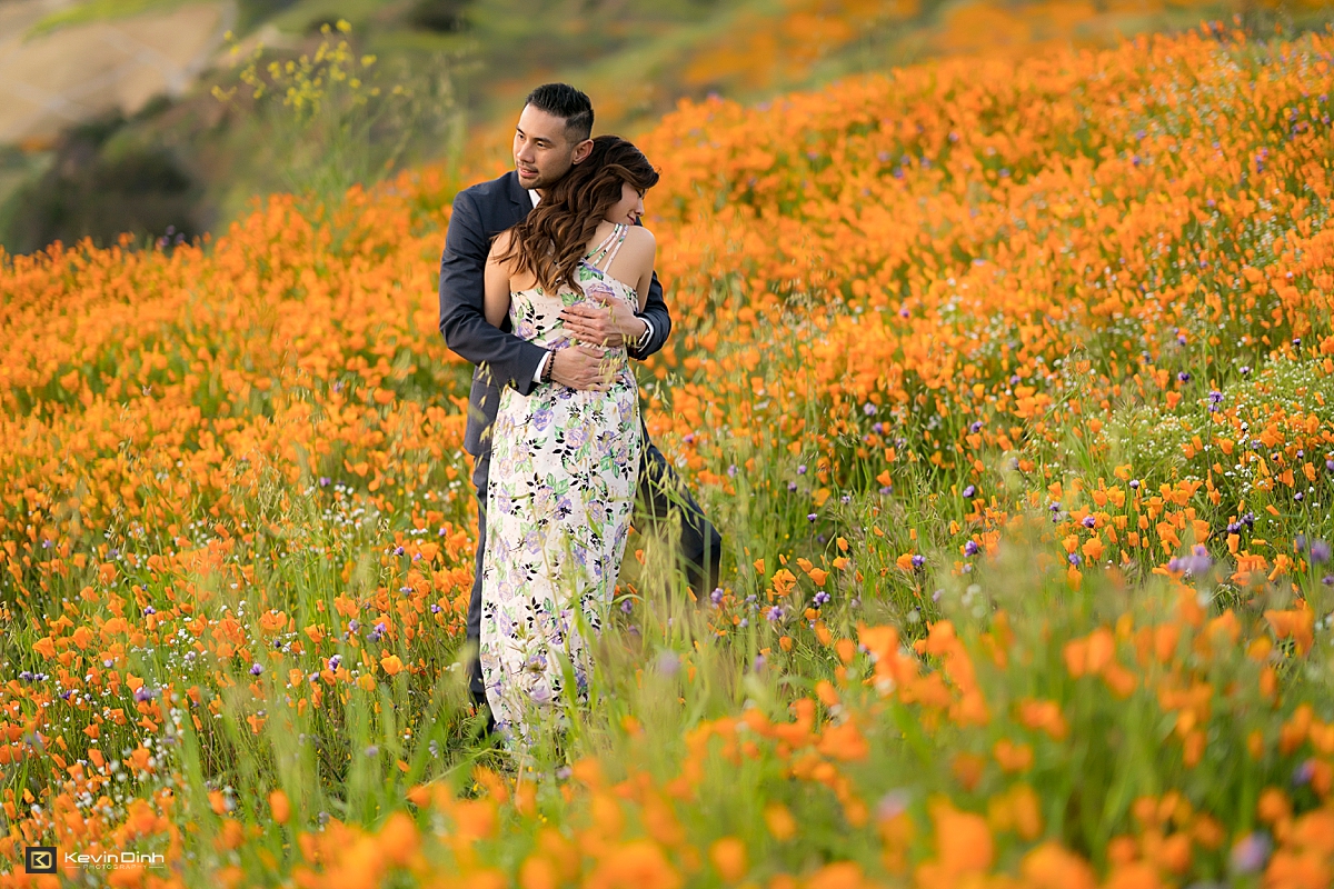 Lake Elsinore California Walker Canyon engagement super bloom