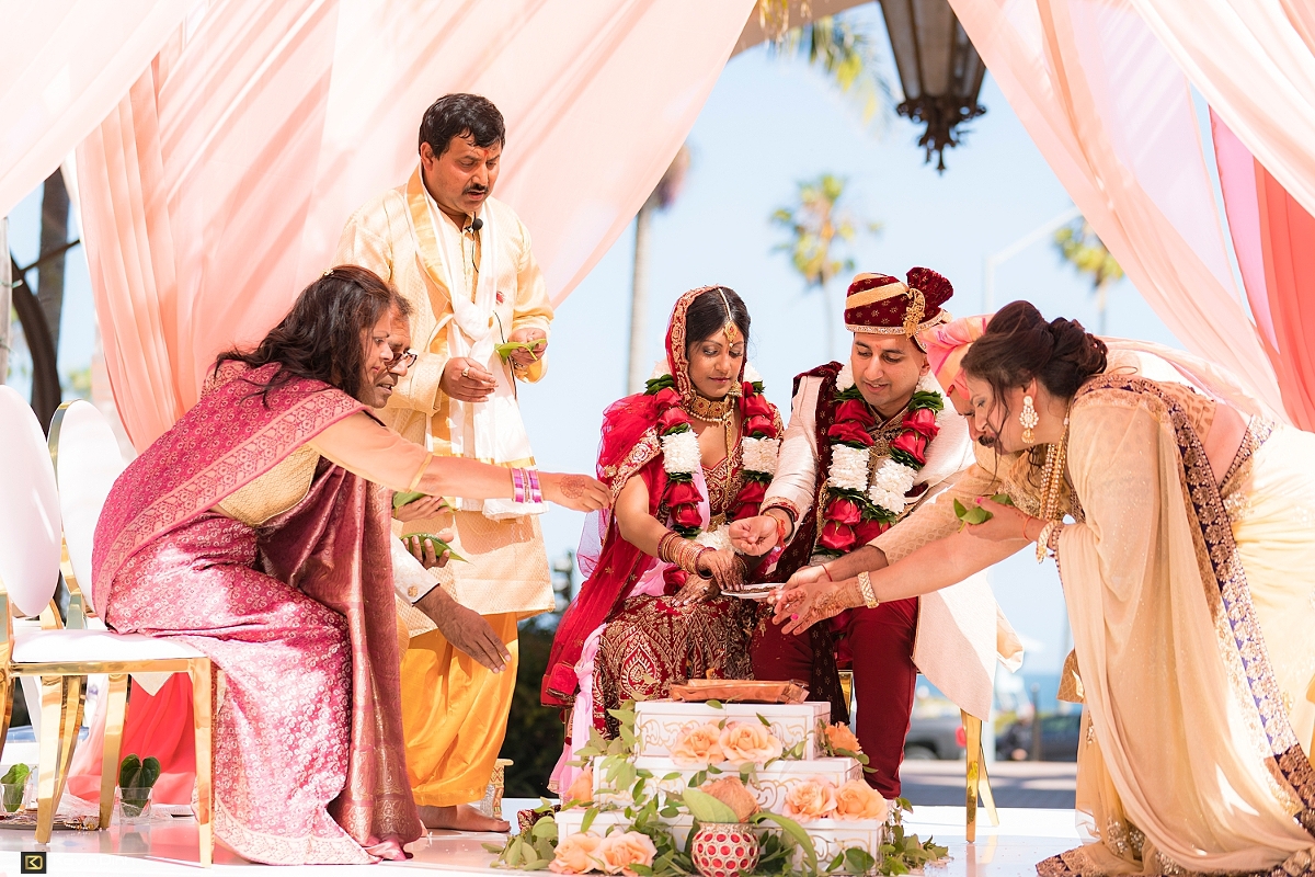 Jai Mala Indian wedding at Hilton Santa Barbara